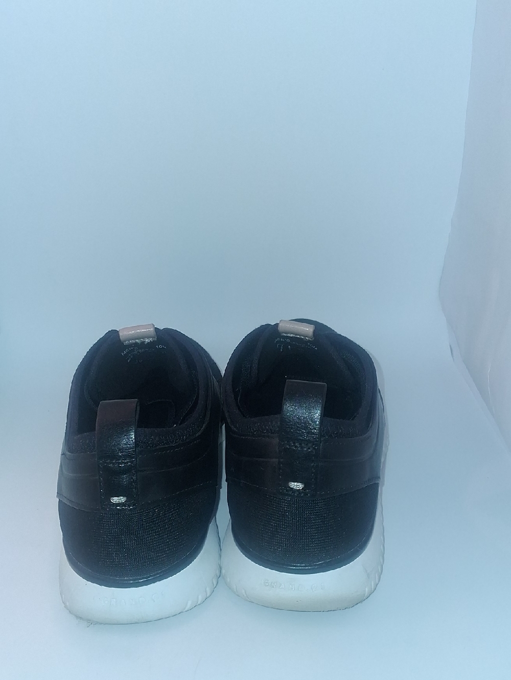 Cole Haan Black Knit Sneakers with Tan Pull Tabs - Picture 3 of 4
